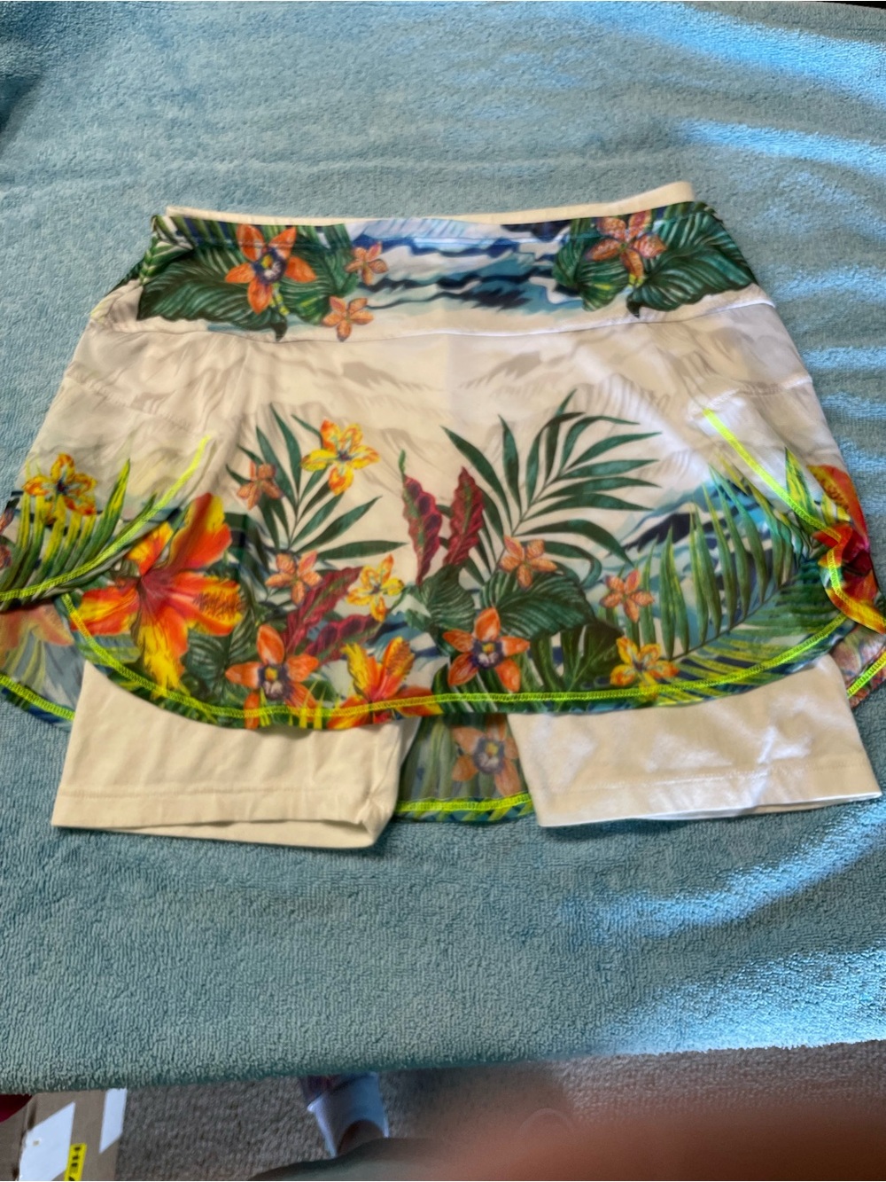 Lucky in Love Women’s Tropical Floral Skort Overlay with Separate White Shorts